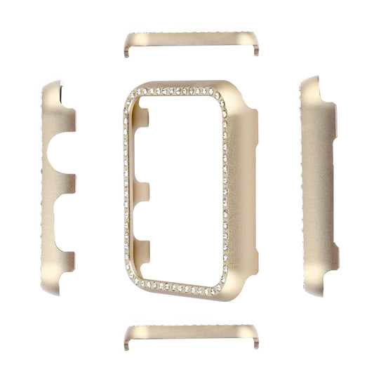For Apple Watch Series 3&2&1 38mm Aluminum Alloy Diamond Watch Protective Case(Gold) by buy2fix