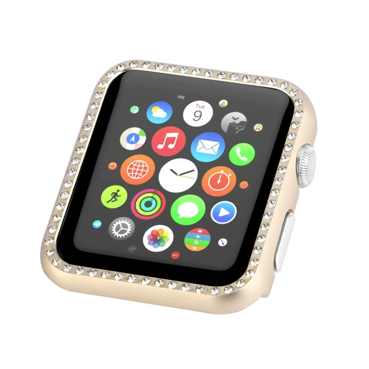 For Apple Watch Series 3&2&1 38mm Aluminum Alloy Diamond Watch Protective Case(Gold) - Watch Cases by buy2fix | Online Shopping UK | buy2fix