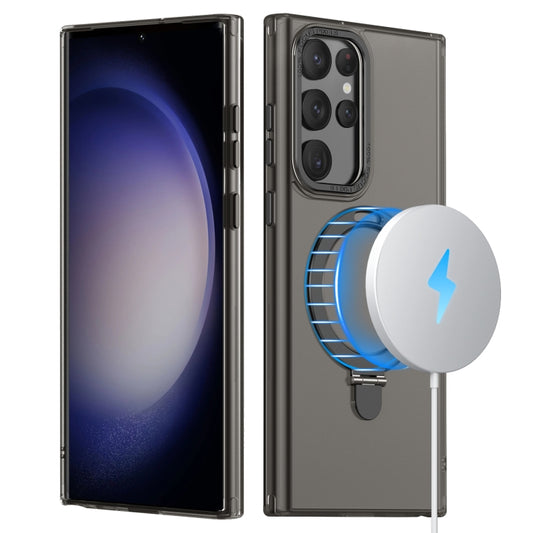 For Samsung Galaxy S22 Ultra 5G LK 3 in 1 MagSafe Magnetic Holder Phone Case(Black) by buy2fix