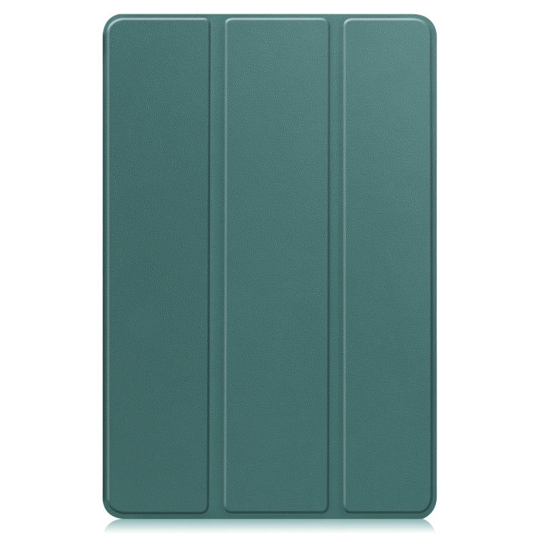 For Huawei MatePad 11 2023 Custer Texture 3-Fold Holder Leather Tablet Case(Green) - Huawei by buy2fix | Online Shopping UK | buy2fix