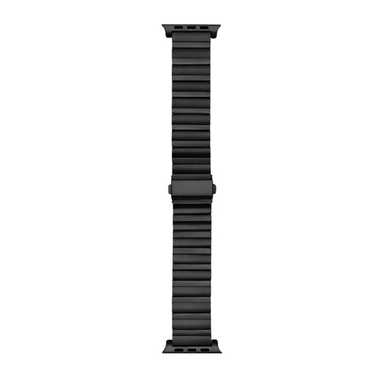 Flat Buckle Titanium Alloy Watch Band For Apple Watch Series 9&8&7 41mm / SE 3&SE 2&6&SE&5&4 40mm / 3&2&1 38mm (Black) by buy2fix