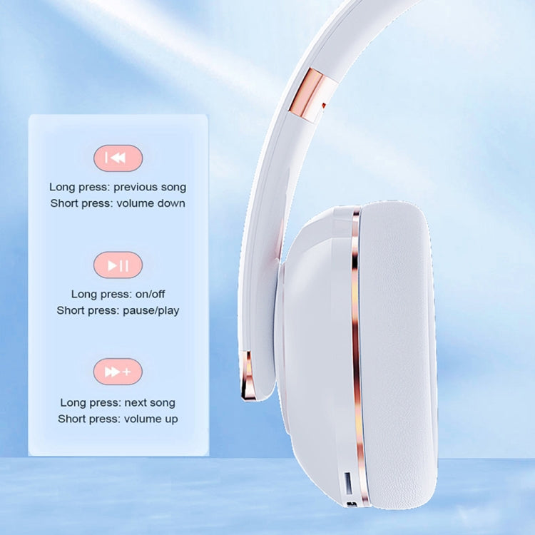 KE22 Folded Noise-cancelling Wireless Bluetooth Headphones(White) - Apple Accessories by buy2fix | Online Shopping UK | buy2fix