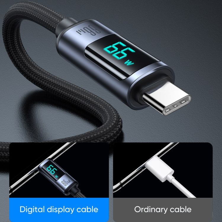 JOYROOM S-AC066A16 6A USB to USB-C / Type-C Digital Display Fast Charging Data Cable, Length:1.2m(Black) - USB-C & Type-C Cable by JOYROOM | Online Shopping UK | buy2fix
