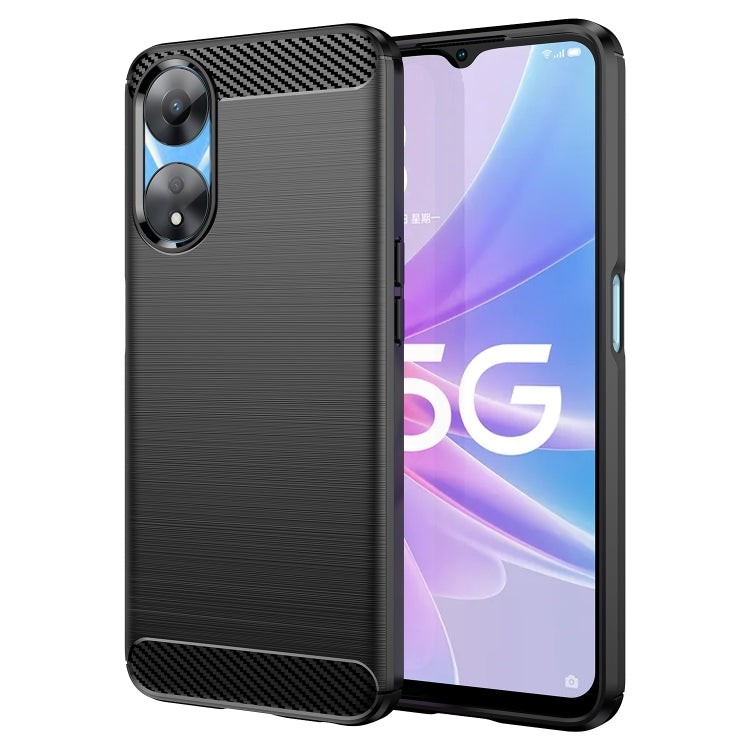 For OPPO A78 5G Brushed Texture Carbon Fiber TPU Phone Case(Black) - OPPO Cases by buy2fix | Online Shopping UK | buy2fix