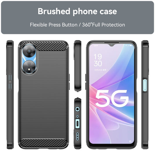 For OPPO A78 5G Brushed Texture Carbon Fiber TPU Phone Case(Black) by buy2fix