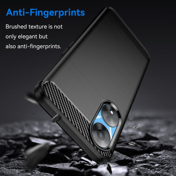 For OPPO A78 5G Brushed Texture Carbon Fiber TPU Phone Case(Black) - OPPO Cases by buy2fix | Online Shopping UK | buy2fix