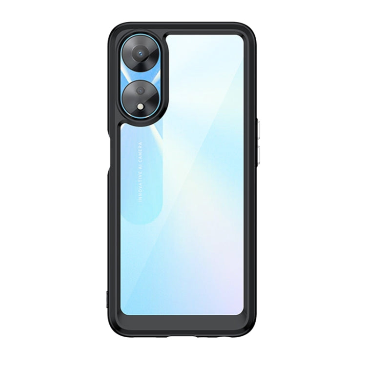 For OPPO A78 Colorful Series Acrylic + TPU Phone Case(Black) - OPPO Cases by buy2fix | Online Shopping UK | buy2fix