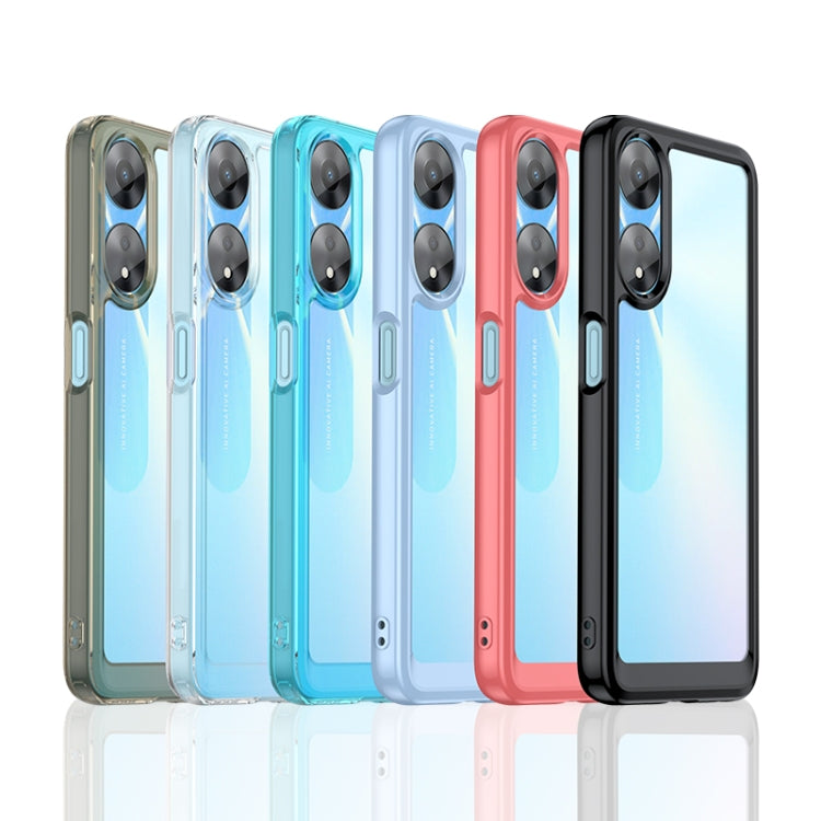 For OPPO A78 Colorful Series Acrylic + TPU Phone Case(Black) - OPPO Cases by buy2fix | Online Shopping UK | buy2fix