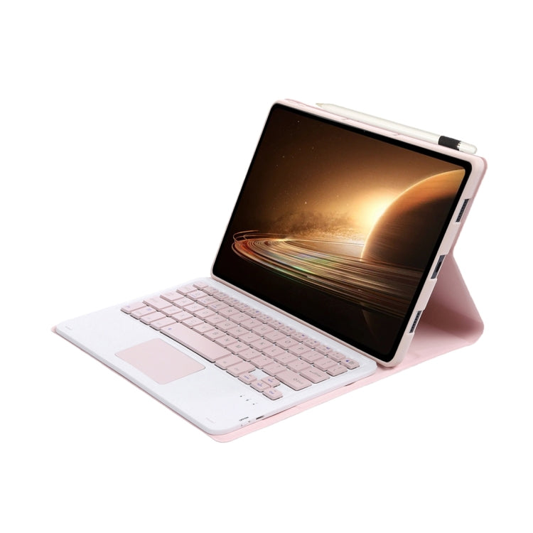 For OPPO Pad 2 11.61 inch 2023 OP13-A Lambskin Texture Ultra-thin Detachable Bluetooth Keyboard Leather Case with Touchpad(Pink) - OPPO Keyboard by buy2fix | Online Shopping UK | buy2fix