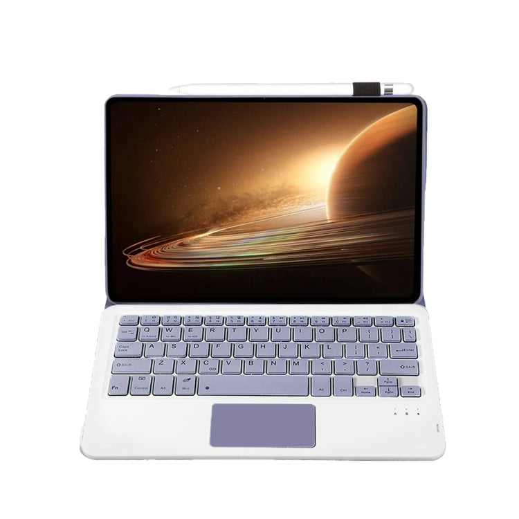 For OPPO Pad 2 11.61 inch 2023 OP13-A Lambskin Texture Ultra-thin Detachable Bluetooth Keyboard Leather Case with Touchpad(Purple) - OPPO Keyboard by buy2fix | Online Shopping UK | buy2fix