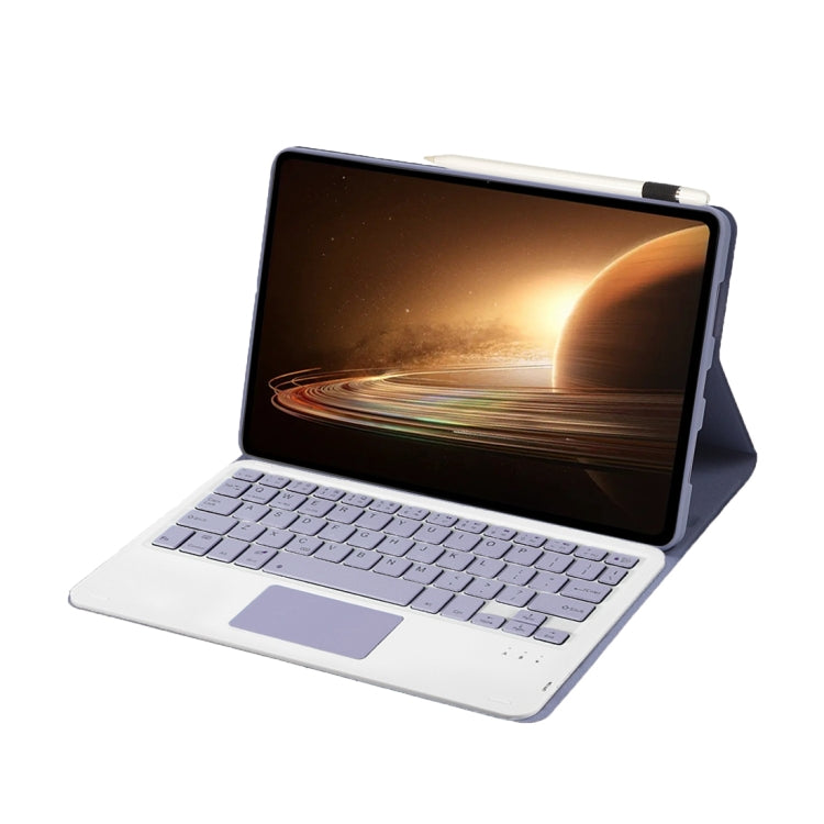 For OPPO Pad 2 11.61 inch 2023 OP13-A Lambskin Texture Ultra-thin Detachable Bluetooth Keyboard Leather Case with Touchpad(Purple) - OPPO Keyboard by buy2fix | Online Shopping UK | buy2fix