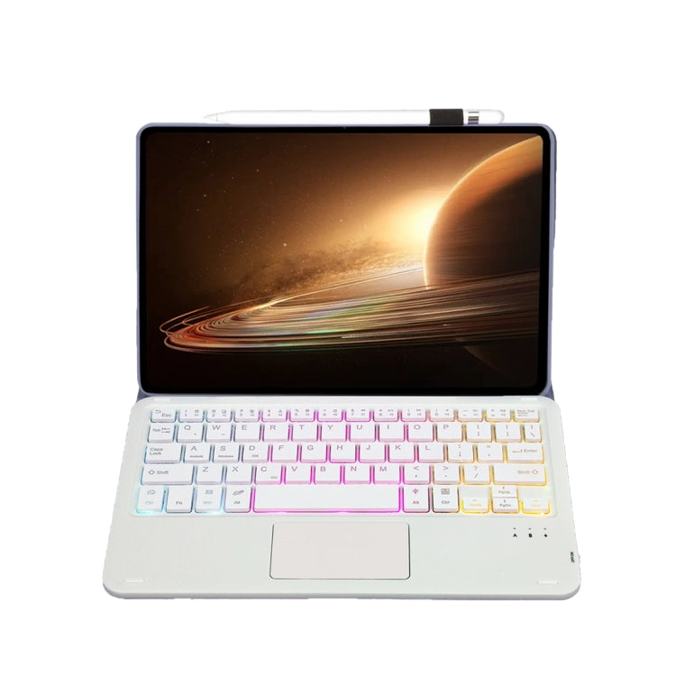 For OPPO Pad 2 11.61 inch 2023 OP13-AS Lambskin Texture Ultra-thin Detachable Backlight Bluetooth Keyboard Leather Case with Touchpad(Purple) - For OPPO by buy2fix | Online Shopping UK | buy2fix