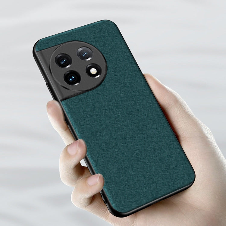 For OnePlus 11 Ultra-thin Lambskin Leather Phone Case(Green) - OnePlus Cases by buy2fix | Online Shopping UK | buy2fix