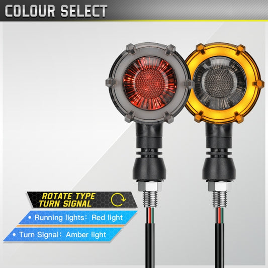 1 Pair Motorcycles Universal Rotating LED Dual-color Flow Turn Signal Light(Amber Yellow Light + Red Light) - Signal Lights by buy2fix | Online Shopping UK | buy2fix