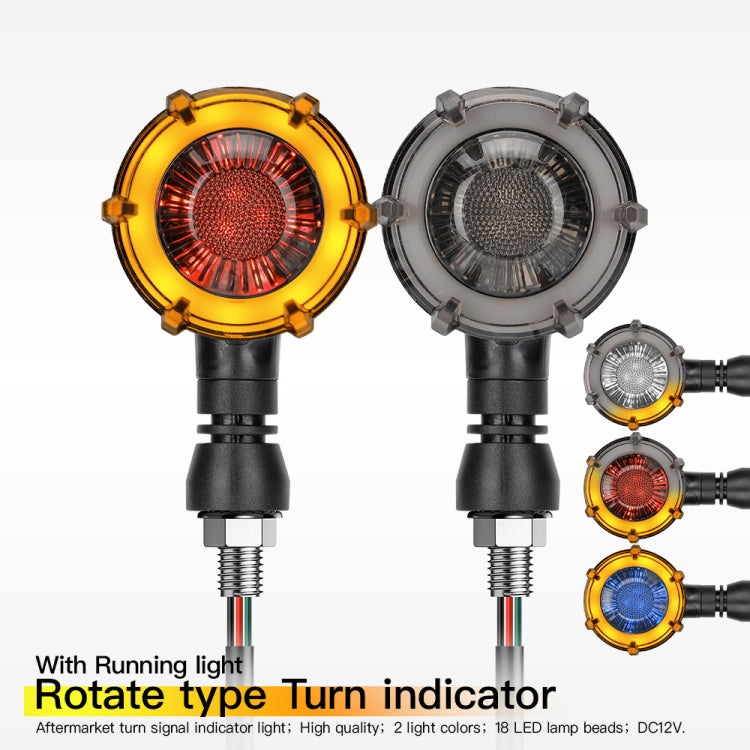 1 Pair Motorcycles Universal Rotating LED Dual-color Flow Turn Signal Light(Amber Yellow Light + Red Light) - Signal Lights by buy2fix | Online Shopping UK | buy2fix