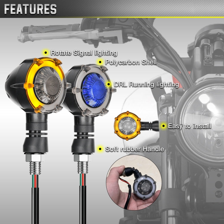 1 Pair Motorcycles Universal Rotating LED Dual-color Flow Turn Signal Light(Amber Yellow Light + Red Light) - Signal Lights by buy2fix | Online Shopping UK | buy2fix