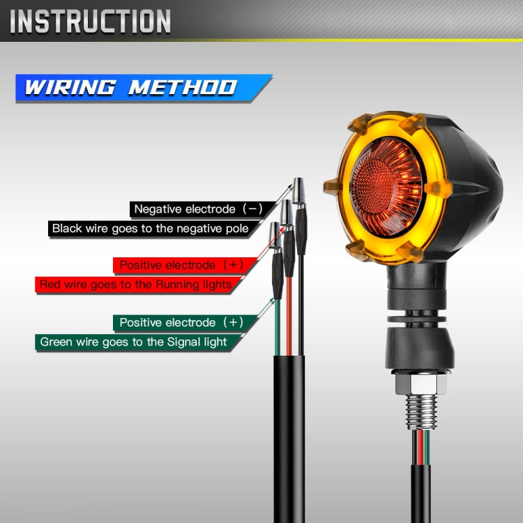 1 Pair Motorcycles Universal Rotating LED Dual-color Flow Turn Signal Light(Amber Yellow Light + White Light) - Signal Lights by buy2fix | Online Shopping UK | buy2fix