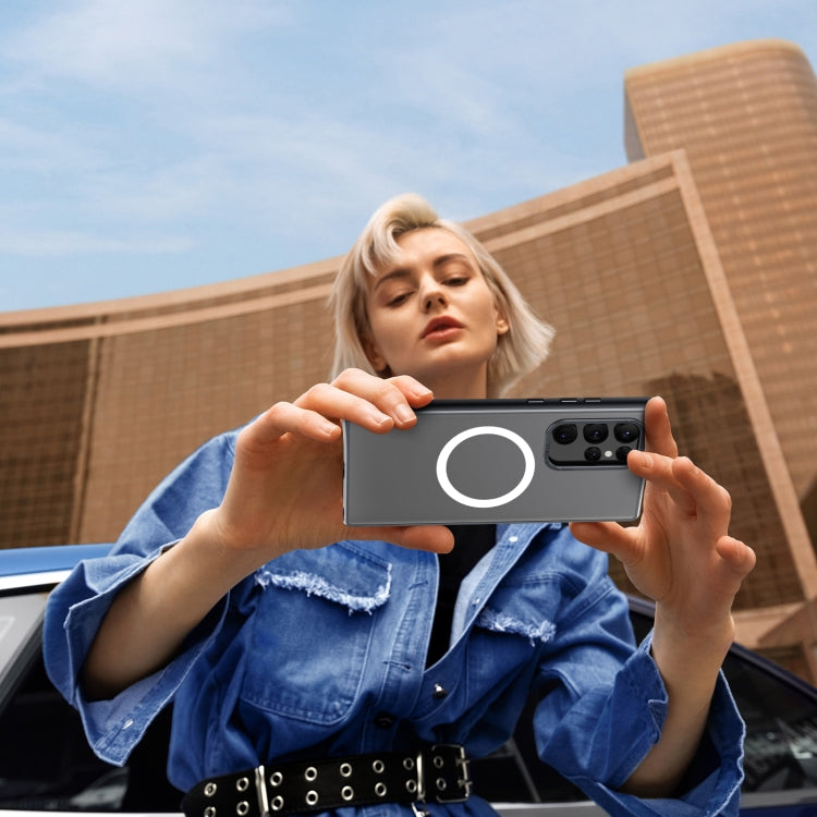 For Samsung Galaxy S22 Ultra 5G MagSafe Magnetic PC Phone Case(Black) by buy2fix