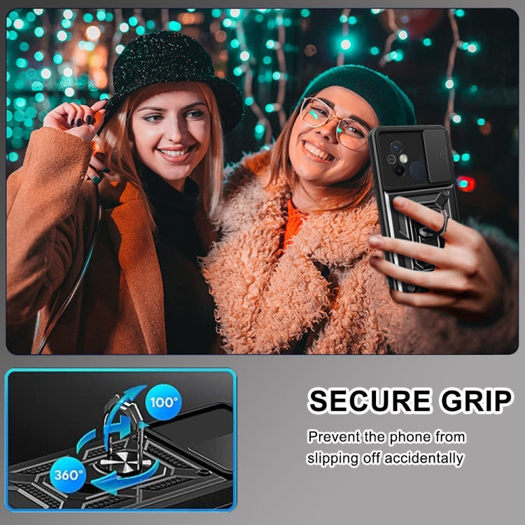 For Xiaomi Redmi 12C 4G / 11A Sliding Camera Cover Design TPU+PC Phone Case(Blue) by buy2fix