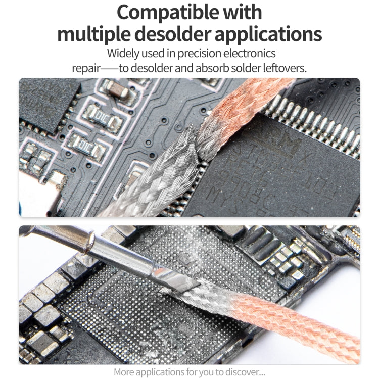 5pcs QianLi 1.5m x 2.0mm Low-residue Anti-static Pure Copper Strong Tin Absorption Wire by QIANLI