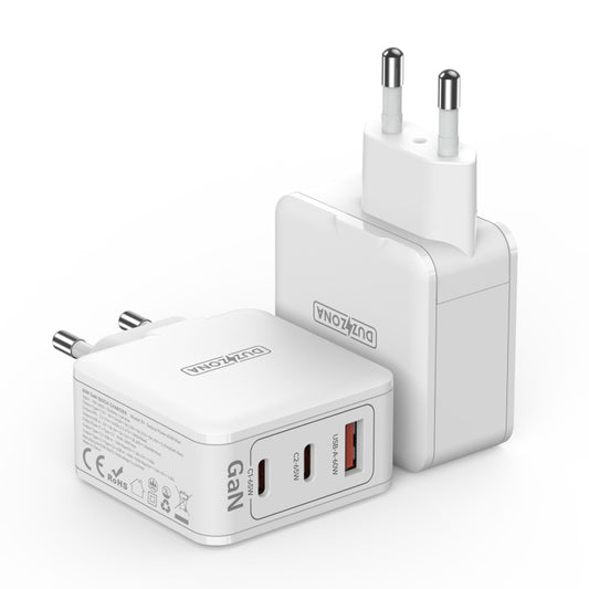 DUZZONA T9 65W Dual USB-C / Type-C+USB GaN Fast Charger, Specification:EU Plug by DUZZONA