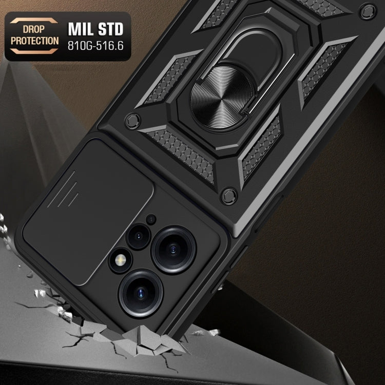 For Xiaomi Redmi Note 12 4G Global Sliding Camera Cover Design Phone Case(Black) by buy2fix