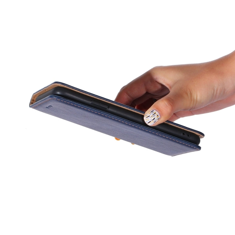 For Infinix Smart 6 plus Gloss Oil Solid Color Magnetic Leather Phone Case(Blue) - Infinix Cases by buy2fix | Online Shopping UK | buy2fix