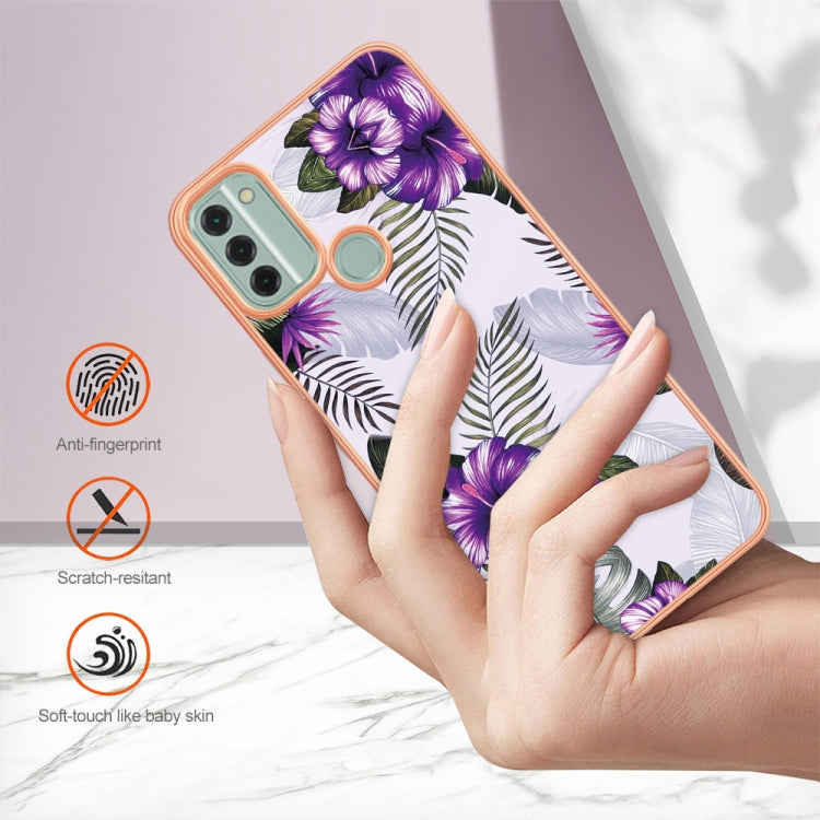 For Nokia C31 Electroplating IMD TPU Phone Case(Purple Flower) - Nokia Cases by buy2fix | Online Shopping UK | buy2fix
