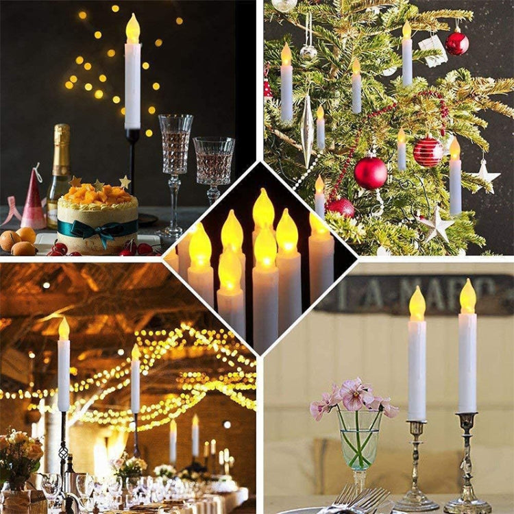 LED Electronic Candle Lights Flameless Long Rod Christmas Candle, Spec:Flashing Yellow Light by buy2fix