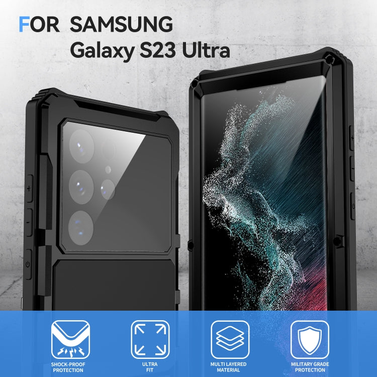 For Samsung Galaxy S22 Ultra 5G R-JUST RJ-56 3rd Gen Life Waterproof Dustproof Shockproof Phone Case(Black) - Galaxy S22 Ultra 5G Cases by R-JUST | Online Shopping UK | buy2fix