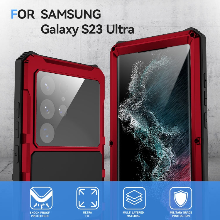 For Samsung Galaxy S22 Ultra 5G R-JUST RJ-56 3rd Gen Life Waterproof Dustproof Shockproof Phone Case(Red) - Galaxy S22 Ultra 5G Cases by R-JUST | Online Shopping UK | buy2fix