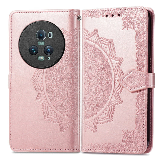 For Honor Magic5 Pro Mandala Flower Embossed Leather Phone Case(Rose Gold) by buy2fix