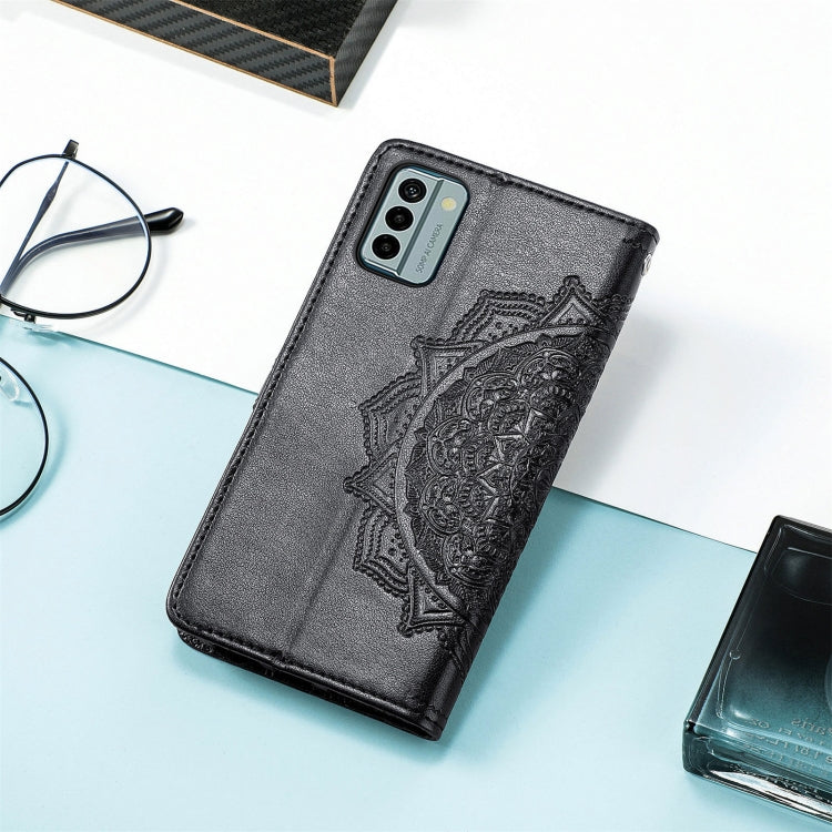 For Nokia G22 Mandala Flower Embossed Leather Phone Case(Black) by buy2fix