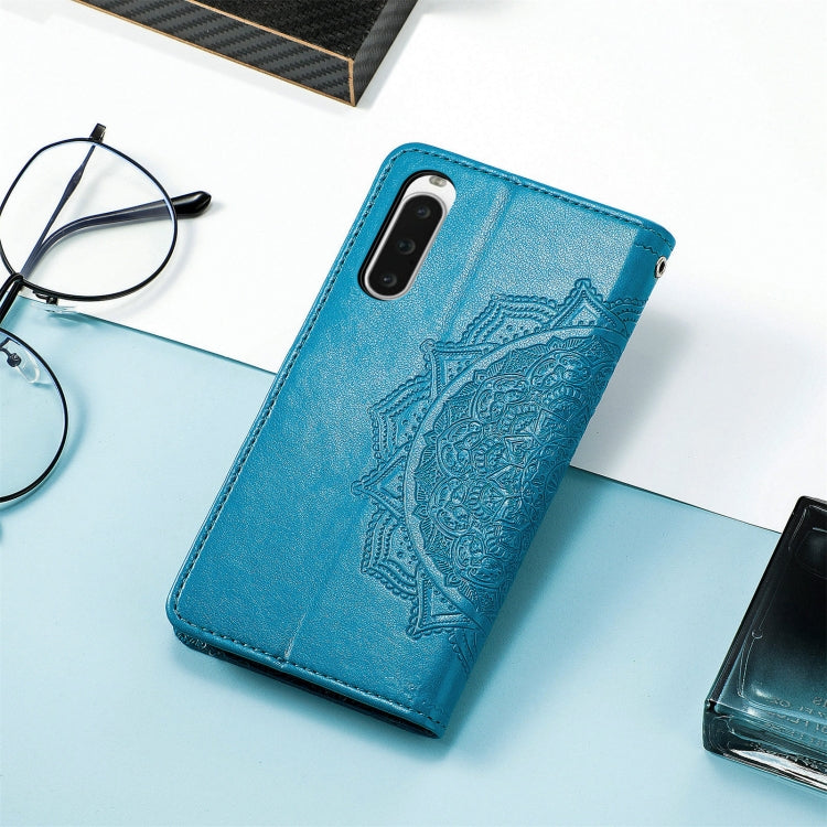 For Sony Xperia 10 IV Mandala Flower Embossed Leather Phone Case(Blue) by buy2fix