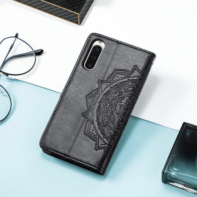 For Sony Xperia 10 IV Mandala Flower Embossed Leather Phone Case(Black) by buy2fix