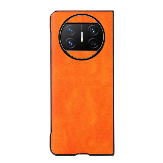 For Huawei Mate X3 Two-color Litchi Texture PU Phone Case(Orange) by buy2fix
