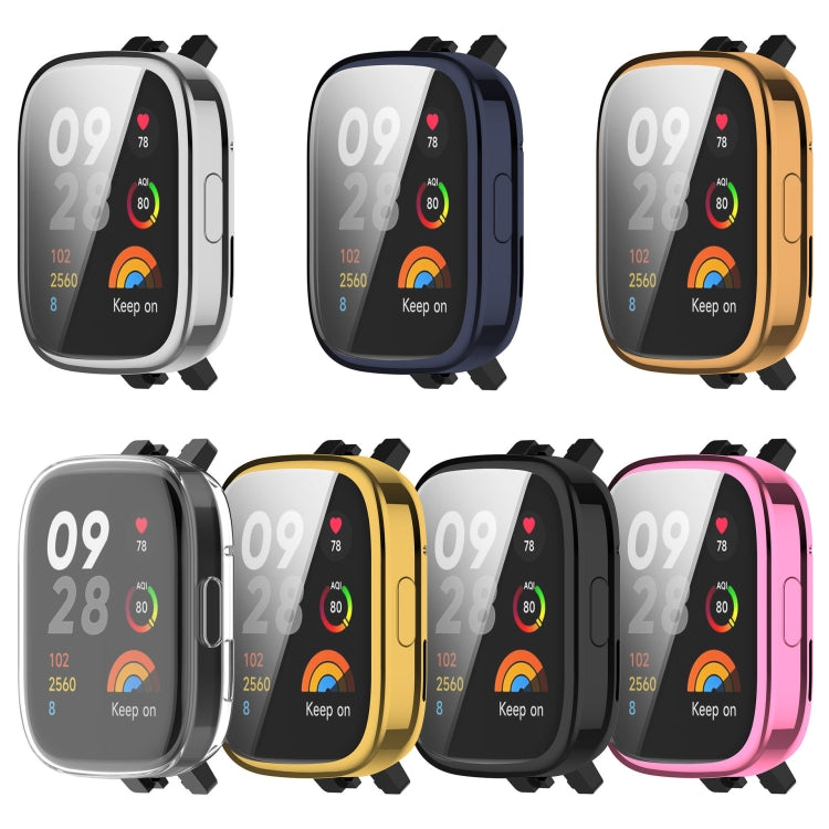 For Redmi Watch 3 Full Coverage TPU Electroplating Watch Protective Case(Black) - Watch Cases by buy2fix | Online Shopping UK | buy2fix