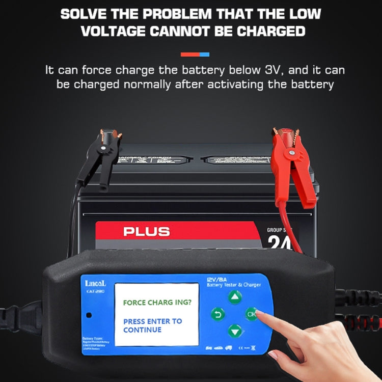 CAT-280 2 in 1 Car Battery Charger & Color Screen Battery Tester, EU Plug - Electronic Test by buy2fix | Online Shopping UK | buy2fix
