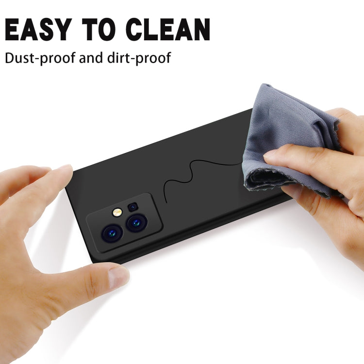 Pure Color Liquid Silicone Shockproof Phone Case for vivo Y75 5G / Y55 5G / T1 5G Indian / Y33s 5G / Y30 5G / Y55s 5G(Black) - vivo Cases by buy2fix | Online Shopping UK | buy2fix
