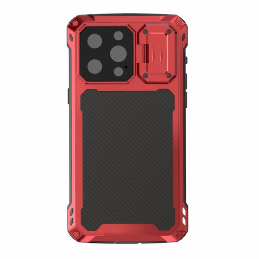 For iPhone 14 Pro Max RedPepper Silver Shield Series All-inclusive Lens Metal Phone Case(Red) by RedPepper