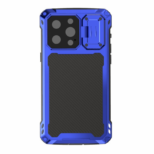 For iPhone 14 Pro Max RedPepper Silver Shield Series All-inclusive Lens Metal Phone Case(Blue) by RedPepper