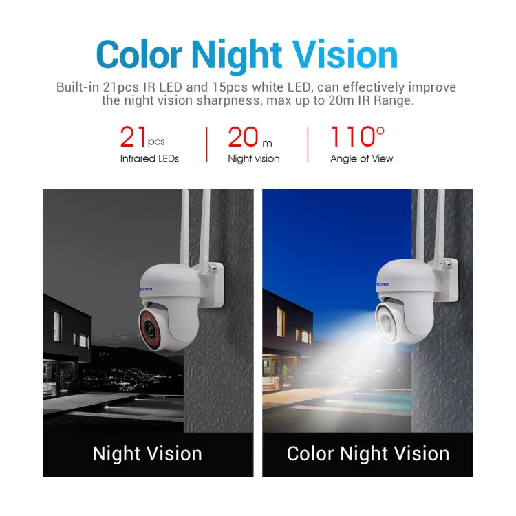 ESCAM PVR007 3MP Smart HD WiFi Camera Support Full Color Night Vision / Motion Detection / Sound Alarm / TF Card(AU Plug) - Wireless Camera by ESCAM | Online Shopping UK | buy2fix