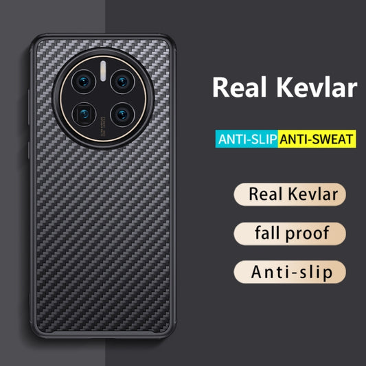 For Huawei Mate 50 wlons Magsafe Carbon Fiber Kevlar TPU Phone Case(Black) by wlons
