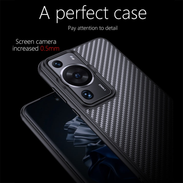 For Huawei P60 Pro wlons Magsafe Carbon Fiber Kevlar TPU Phone Case(Black) by wlons