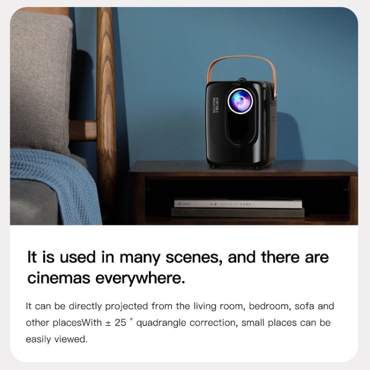 A007 Portable 1280 x 720 HD 113 ANSI Smart LED Projector, Plug:UK Plug(White) - Mini Projector by buy2fix | Online Shopping UK | buy2fix