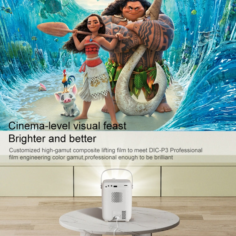 A007 Portable 1280 x 720 HD 113 ANSI Smart LED Projector, Plug:UK Plug(White) - Mini Projector by buy2fix | Online Shopping UK | buy2fix