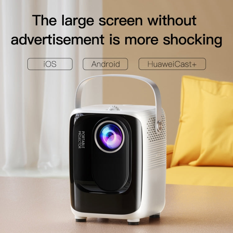 A007 Portable 1280 x 720 HD 113 ANSI Smart LED Projector, Plug:UK Plug(White) - Mini Projector by buy2fix | Online Shopping UK | buy2fix
