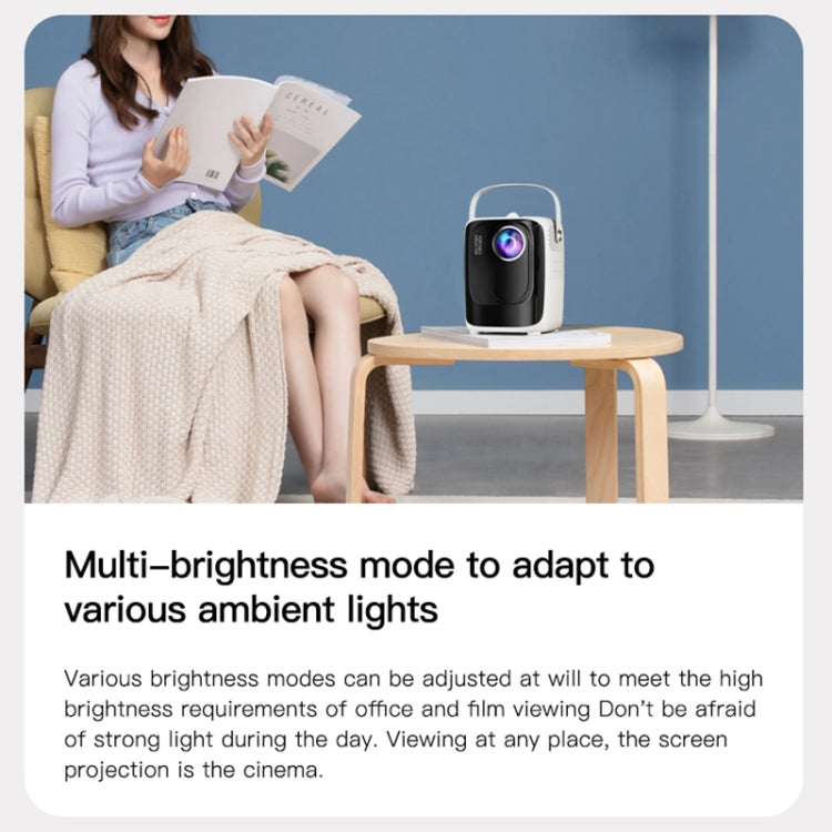 A007 Portable 1280 x 720 HD 113 ANSI Smart LED Projector, Plug:UK Plug(White) - Mini Projector by buy2fix | Online Shopping UK | buy2fix