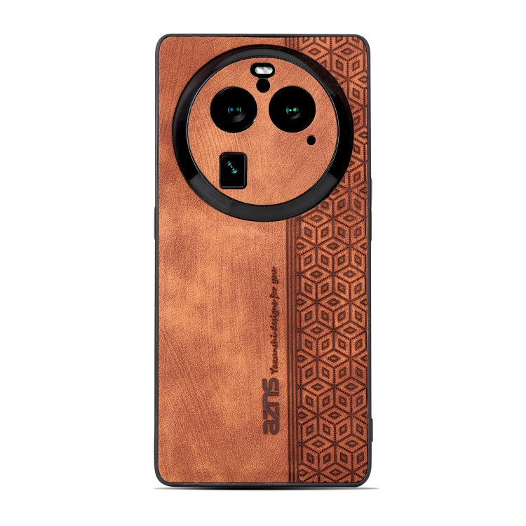 For OPPO Find X6 Pro AZNS 3D Embossed Skin Feel Phone Case(Brown) - OPPO Cases by AZNS | Online Shopping UK | buy2fix