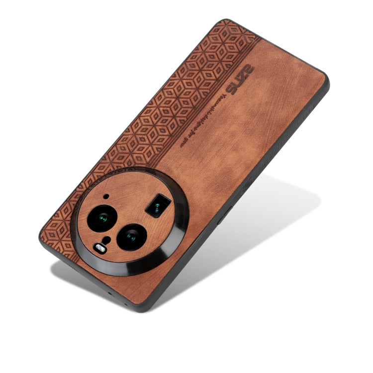 For OPPO Find X6 Pro AZNS 3D Embossed Skin Feel Phone Case(Brown) - OPPO Cases by AZNS | Online Shopping UK | buy2fix